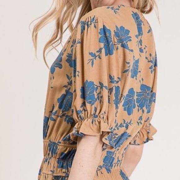 Floral Printed Elastic Waistband Dress - Picture 7 of 8